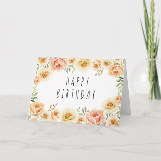 Carte Anniversaire Floral (Devant)