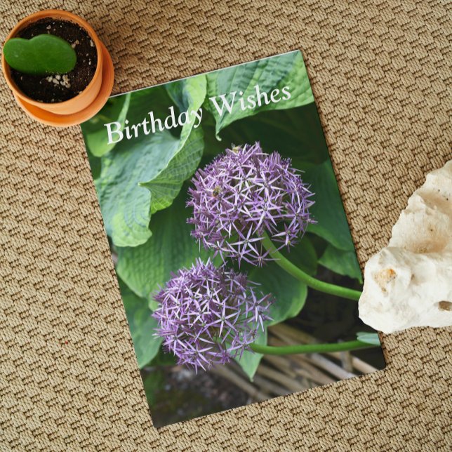 Carte Anniversaire floral de l'Allium mauve (In Situ)