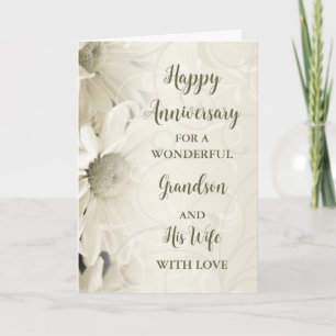 Carte Anniversaire Floral Grandson & Femme