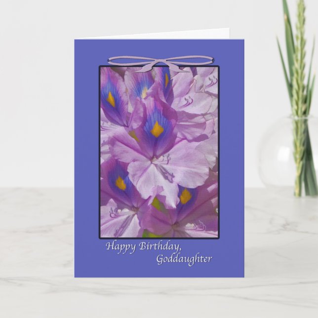 Carte Anniversaire, floral, lis, filleule (Devant)
