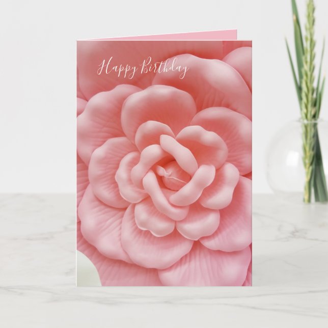 Carte Anniversaire floral rose (Devant)