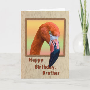 Carte Anniversaire, frère, Flamant rose Bird