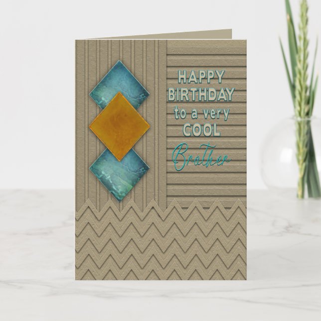 Carte Anniversaire, Frère, Motif moderne de texture (Devant)