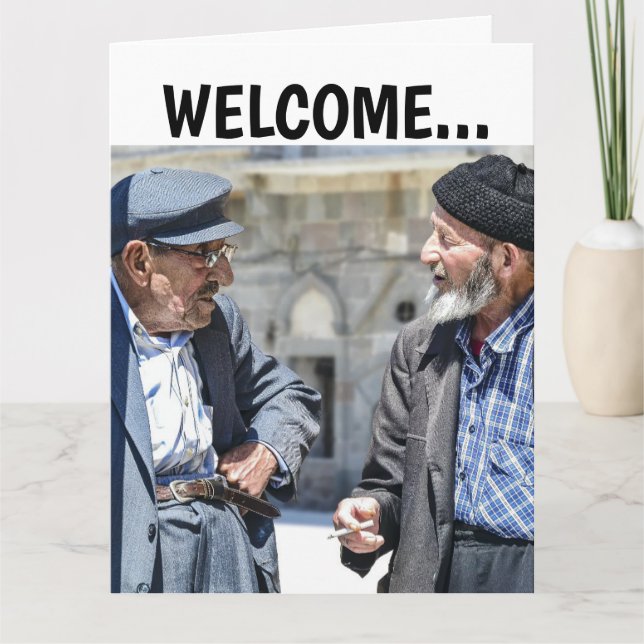 CARTE ANNIVERSAIRE FUNNY VIEUX HOMME SUR LA COLLINE GRAN (Devant)