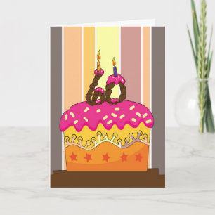 Carte anniversaire - gâteau avec bougies 60 - 60e annive