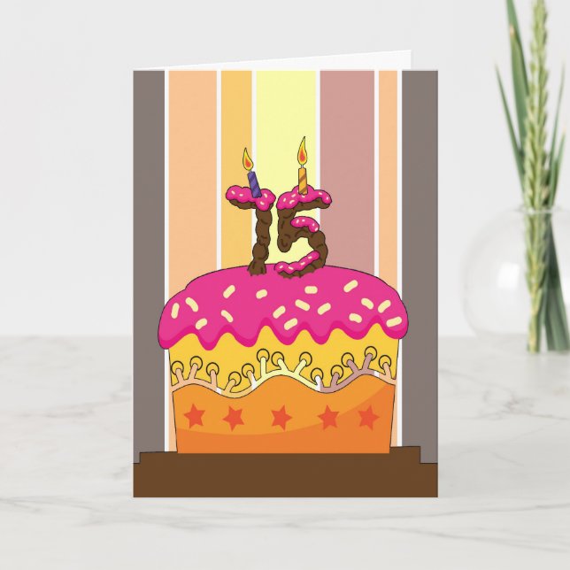 Carte anniversaire - gâteau avec bougies 75 - 75e annive (Devant)