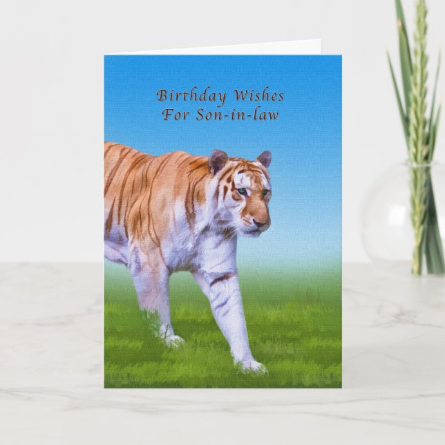 Carte Anniversaire, gendre, Marche du tigre (Devant)