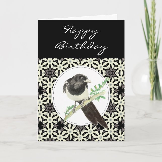 Carte Anniversaire général Magpie Bird, Nature (Devant)