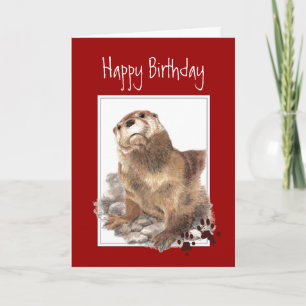 Carte Anniversaire Général, Mignonne Otter, Animal Drôle