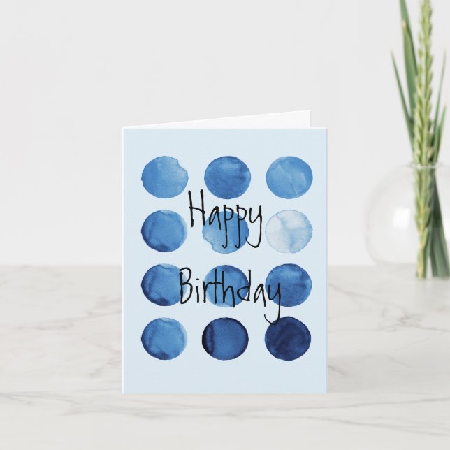 Carte Anniversaire géométrique des bleus Abstraits (Devant)