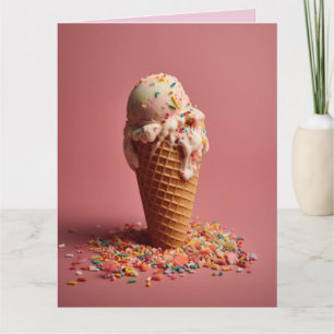 CARTE ANNIVERSAIRE GLACE CONE GROG GREETING CARD