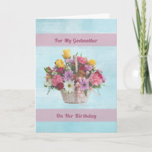Carte Anniversaire, Godmère, Fleurs colorées dans un pan