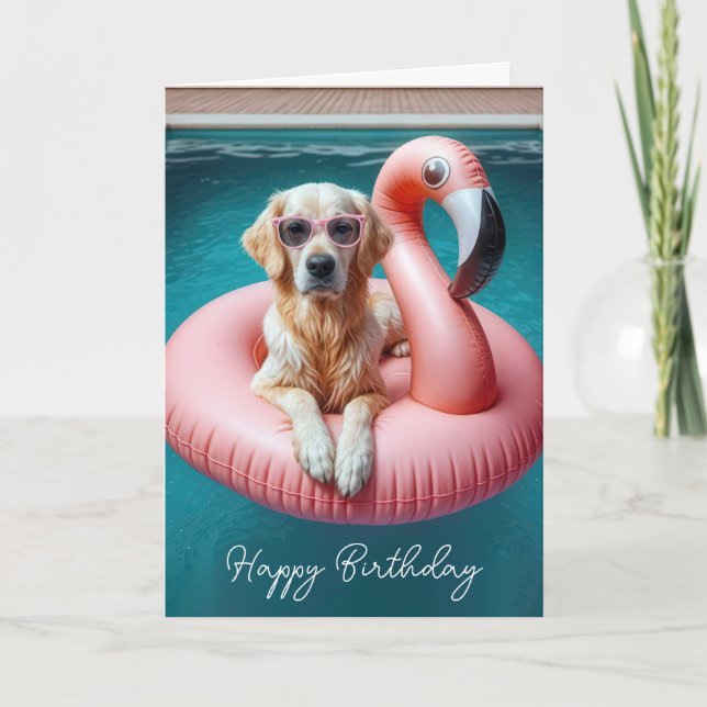 Carte Anniversaire Golden Retriever Dans le jouet de la  (Devant)