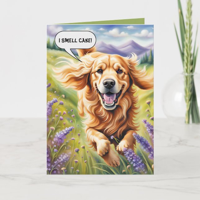 Carte Anniversaire Golden Retriever Running (Devant)