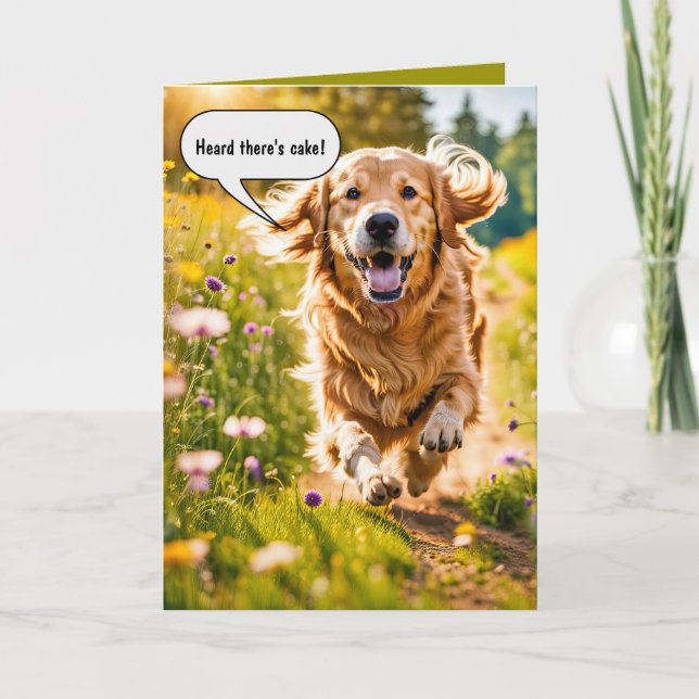 Carte Anniversaire Golden Retriever Running (Devant)