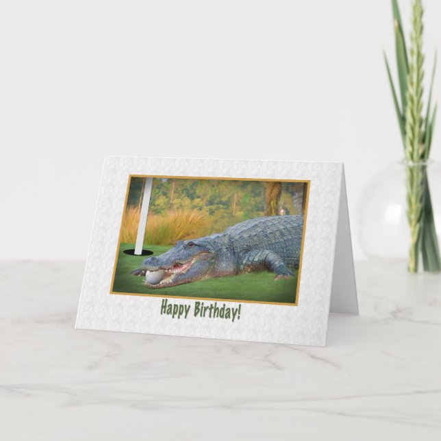 Carte Anniversaire, Golf, Alligator Card (Devant)