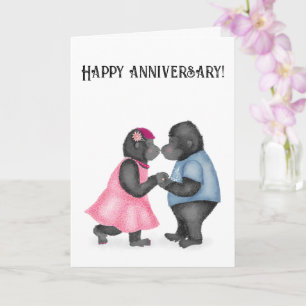 Carte anniversaire Gorillas in love