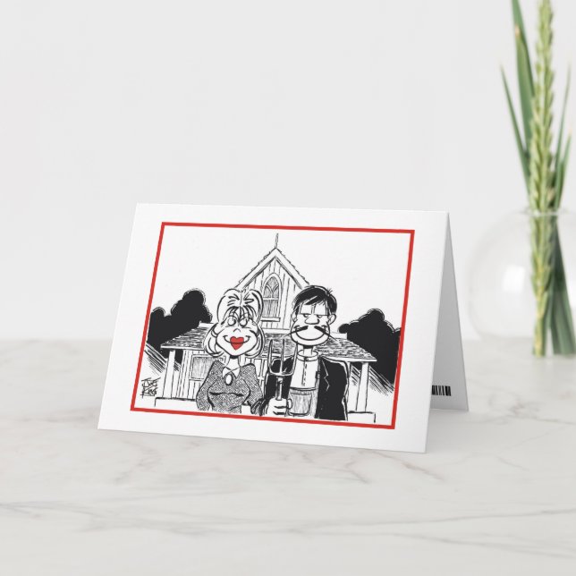 CARTE ANNIVERSAIRE : "GOTHIQUE AMÉRICAIN" (Devant)