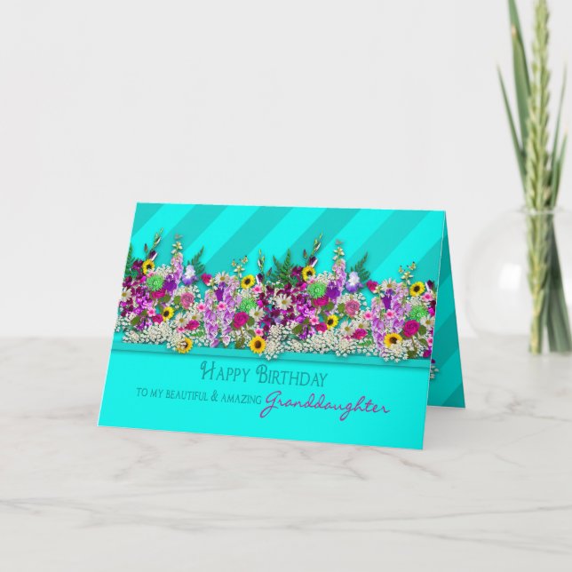 Carte Anniversaire, Grand-Duché, Fleurs de Jardin, Bande (Devant)