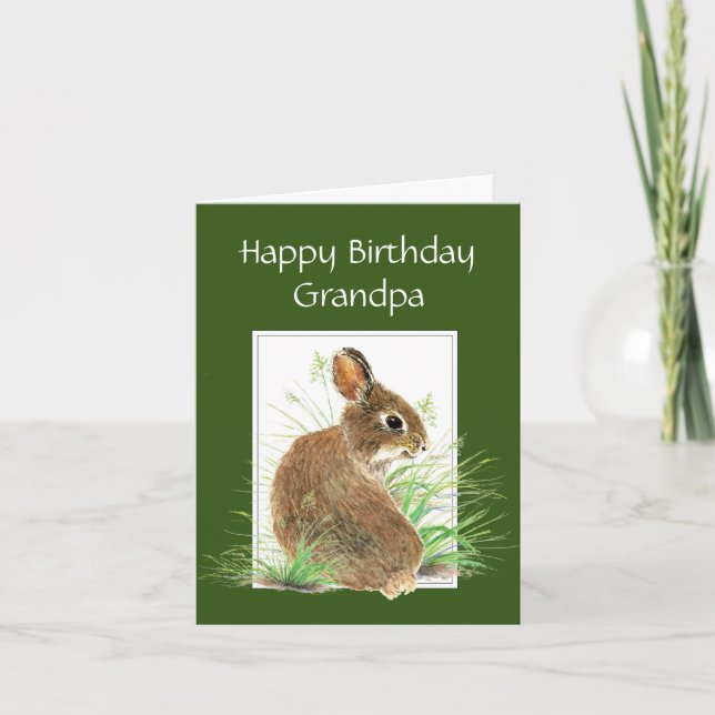 Carte Anniversaire Grand-père Cute Rabbit Meilleur Grand (Devant)