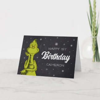 Carte Anniversaire Grinch Tableau Noir