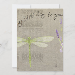 Carte anniversaire heureux de libellule