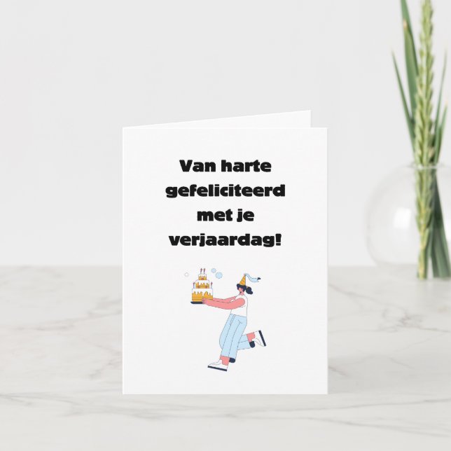 Carte anniversaire heureux néerlandais (Devant)