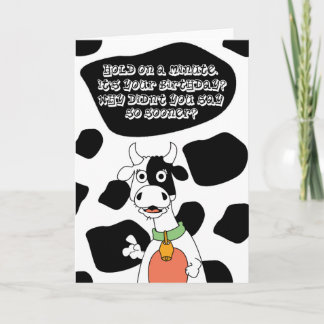 Carte Anniversaire heureux - Vache et vache imprimé