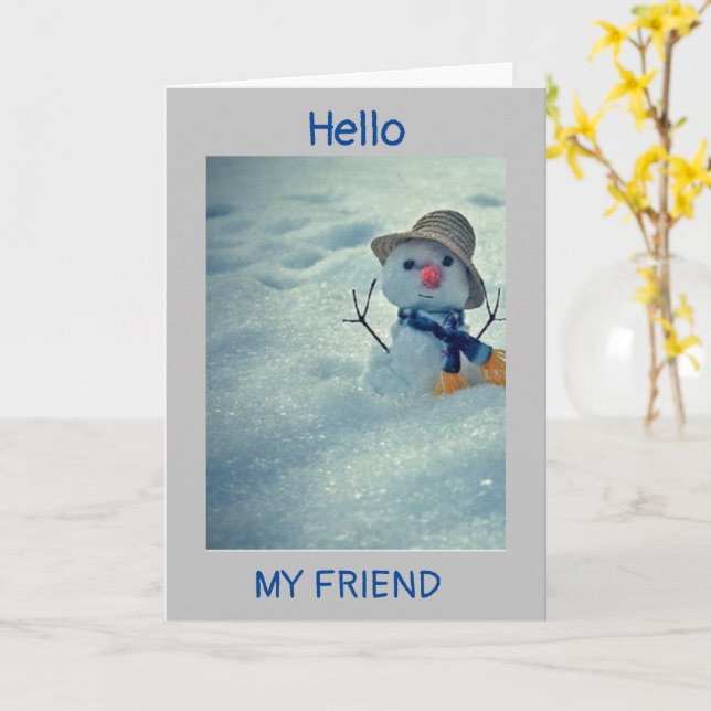 CARTE **ANNIVERSAIRE HIVER À MON AMI** (Fleur jaune)