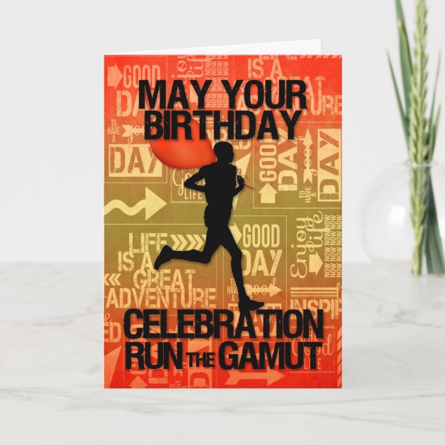 Carte Anniversaire Homme Runner Sport Thème (Devant)