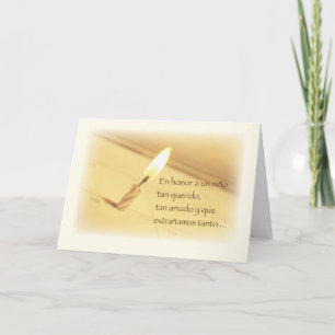 Carte Anniversaire honorant espagnol de perte d'enfant,