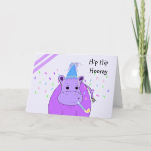 Carte Anniversaire humoristique d'hippopotame