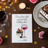 Anniversaire Humour Boire Vin Lover Cake