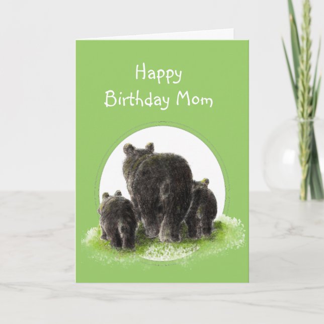 Carte Anniversaire Humour Monde meilleure maman Ours Noi (Devant)