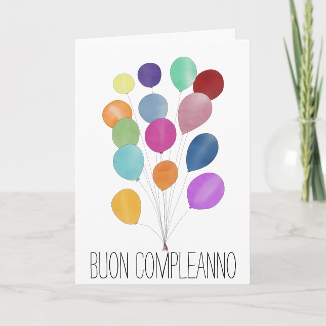 Carte Anniversaire Italien bunon de ballons (Devant)