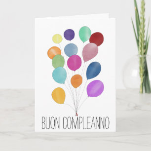 Carte Anniversaire Italien bunon de ballons
