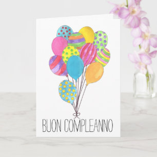 Carte Anniversaire Italien bunon de ballons