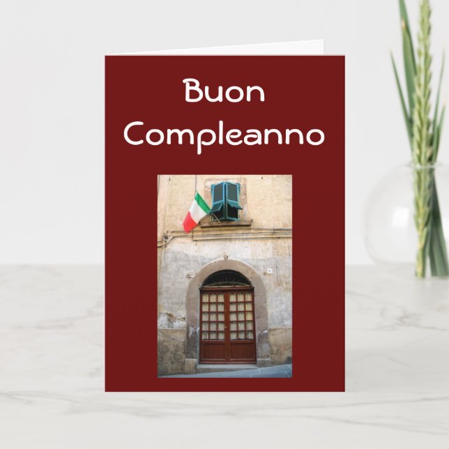 CARTE ANNIVERSAIRE ITALIEN "BUON COMPLEANNO" (Devant)