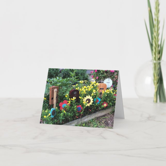 Carte Anniversaire! Jardin coloré d'Ukuleles (Devant)