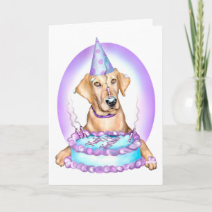 Carte Anniversaire jaune de visage de gâteau de