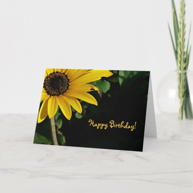 Carte Anniversaire jaune et noir, joyeux ! (Devant)