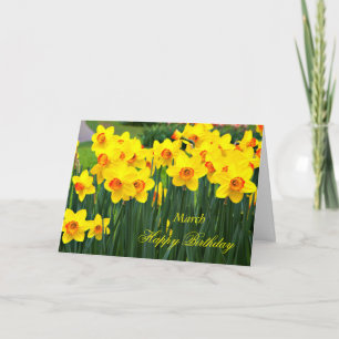 Carte Anniversaire jaune renversant de jonquilles de
