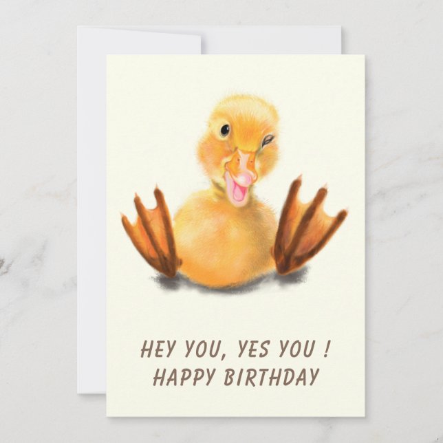 Carte Anniversaire Joueur Winking Jaune Canard - D (Devant)