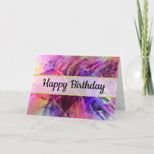Carte Anniversaire Joyeux Abstrait Moderne Rose Violet