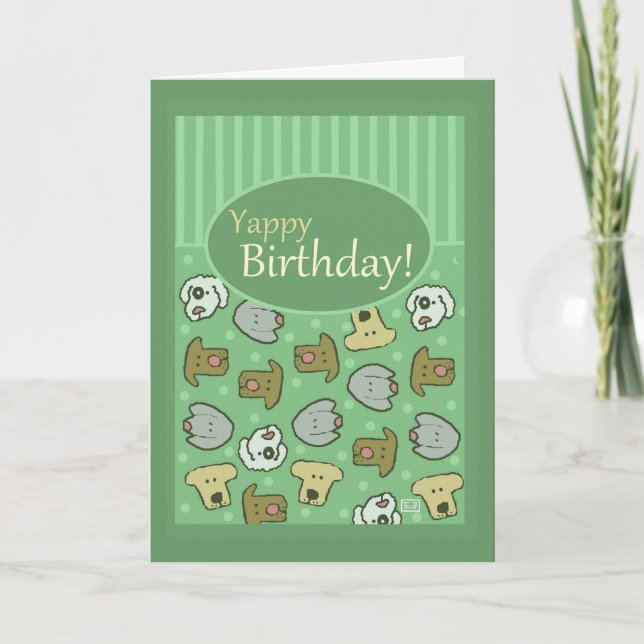 Carte Anniversaire, Joyeux Anniversaire, Chien, Joyeux,  (Devant)