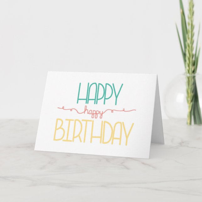 Carte Anniversaire, Joyeux Anniversaire, Lettré À  (Devant)