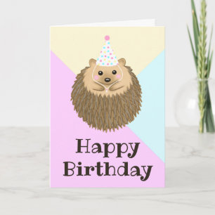 Carte Anniversaire joyeux Happy Hedgehog Anniversaire