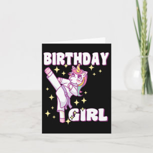Carte Anniversaire Karate Unicorn Girl