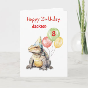 Carte Anniversaire Komodo Dragon Lizard Party Casquette 