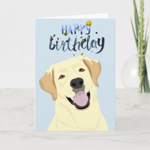 Carte Anniversaire Labrador Lab Retriever Jaune